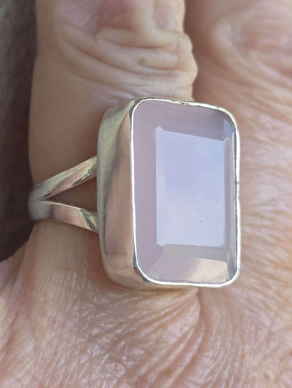 Pink Chalcedony Gemstone Ring In 925 Sterling Silver (7)